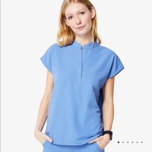 FIGS Rafaela Oversized Scrub Top, Ceil Blue, Size XS